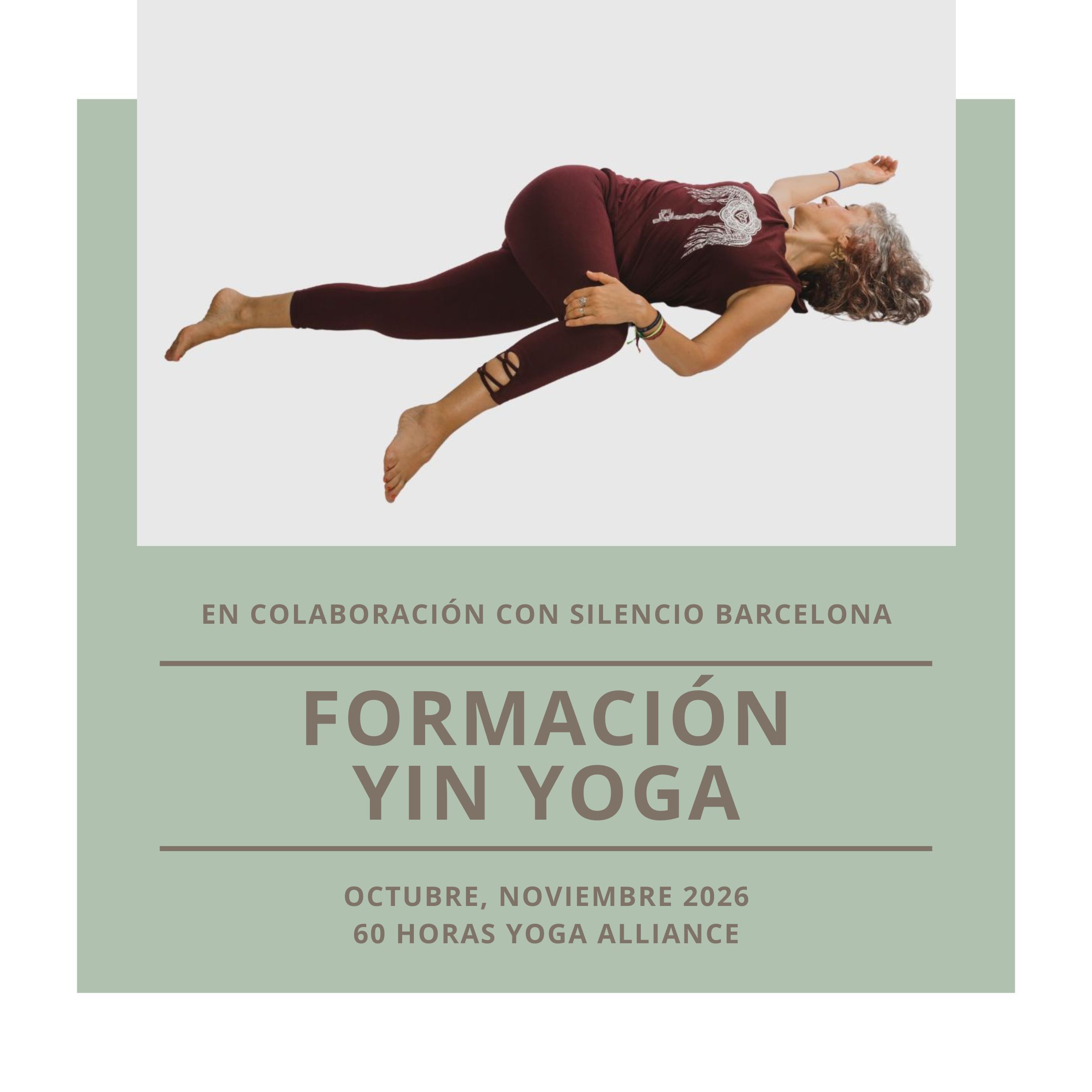 Formación presencial de Yin Yoga en Barcelona, 2026.